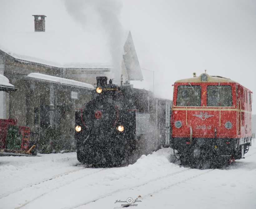 Zug im Schnee